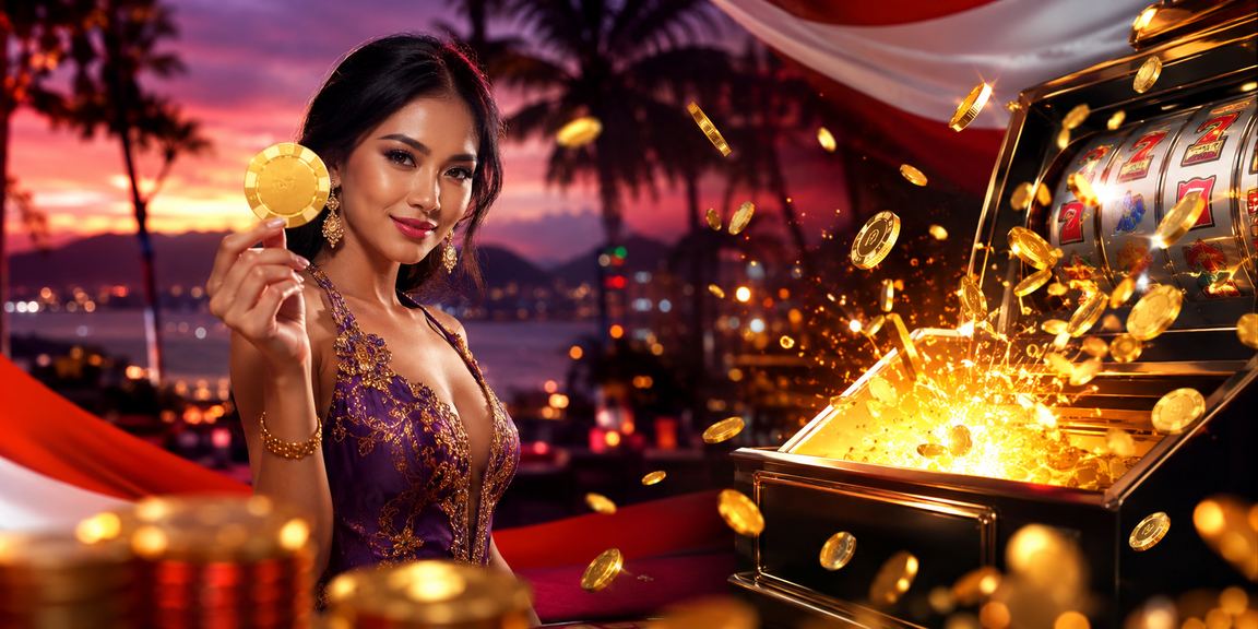 Pemain menikmati permainan slot online di tepi pantai dengan suasana santai